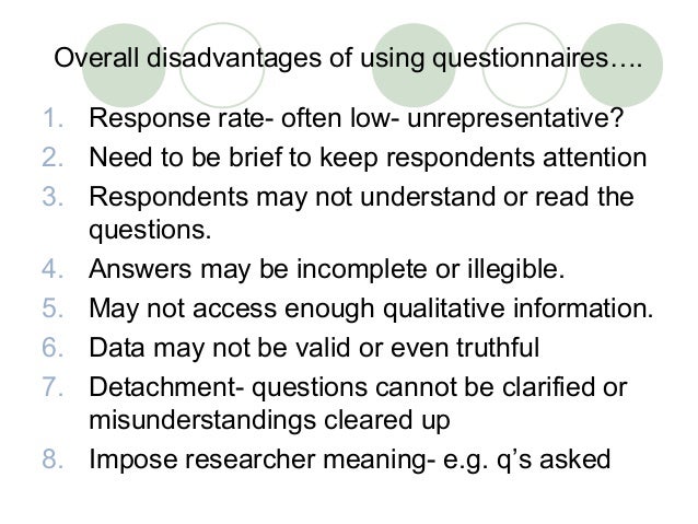 research limitations of questionnaires