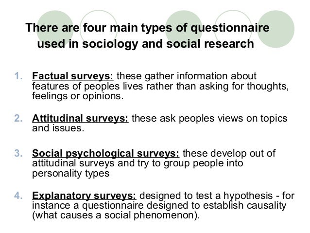 sociology survey examples