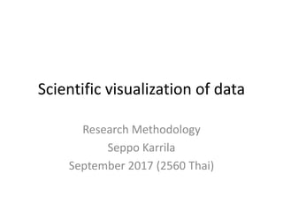 Scientific visualization of data
Research Methodology
Seppo Karrila
September 2017 (2560 Thai)
 