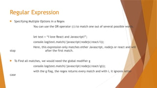 Comprehensive Guide to Regular Expressions, Validation, and Web Storage ...