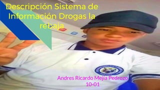 Descripción Sistema de
Información Drogas la
rebaja
Andres Ricardo Mejía Pedrozo
10-01
 