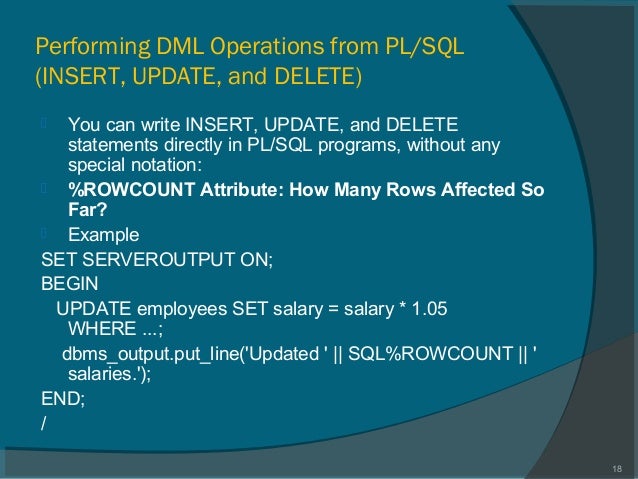 How To Write Program On Dml Operations Using Pl Sql | how to write program on dml operations using pl sql How To Write Program On Dml Operations Using Pl Sql | how to write program on dml operations using pl sql