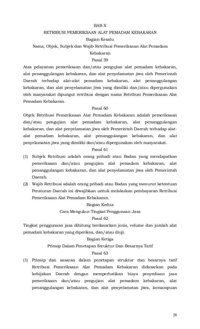 Perda Tentang Retribusi Pemeriksaan Alat Pemadam Kebakaran - Berbagai Alat