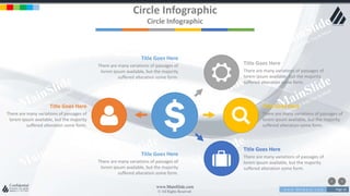 w w w . D o m a i n . c o m Page 16
www.MainSlide.com
© All Rights Reserved.
Confidential
Circle Infographic
Circle Infographic
Title Goes Here
There are many variations of passages of
lorem ipsum available, but the majority
suffered alteration some form.
Title Goes Here
There are many variations of passages of
lorem ipsum available, but the majority
suffered alteration some form.
Title Goes Here
There are many variations of passages of
lorem ipsum available, but the majority
suffered alteration some form.
Title Goes Here
There are many variations of passages of
lorem ipsum available, but the majority
suffered alteration some form.
Title Goes Here
There are many variations of passages of
lorem ipsum available, but the majority
suffered alteration some form.
Title Goes Here
There are many variations of passages of
lorem ipsum available, but the majority
suffered alteration some form.
 