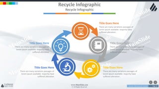 w w w . D o m a i n . c o m Page 19
www.MainSlide.com
© All Rights Reserved.
Confidential
Recycle Infographic
Recycle Infographic
There are many variations passages of
lorem ipsum available majority have
suffered alteration .
Title Goes Here
There are many variations passages of
lorem ipsum available majority have
suffered alteration
Title Goes Here
There are many variations passages of
lorem ipsum available majority have
suffered alteration .
Title Goes Here
There are many variations passages of
lorem ipsum available majority have
suffered alteration
Title Goes Here
There are many variations passages of
lorem ipsum available majority have
suffered alteration .
Title Goes Here
 