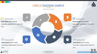 w w w . D o m a i n . c o m Page 90
www.MainSlide.com
© All Rights Reserved.
Confidential
CIRCLE DIAGRAM SAMPLE
Insert Your Subtitle
02 Business Plan
Lorem ipsum dolor sit amet,
consectetur adipiscing elit. Donec est
eros.
04 Business Plan
Lorem ipsum dolor sit amet,
consectetur adipiscing elit. Donec est
eros.
01 Business Plan
Lorem ipsum dolor sit amet,
consectetur adipiscing elit. Donec est
eros.
03 Business Plan
Lorem ipsum dolor sit amet,
consectetur adipiscing elit. Donec est
eros.
 