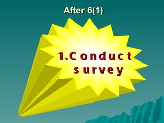 1.Conduct  survey After 6(1) 