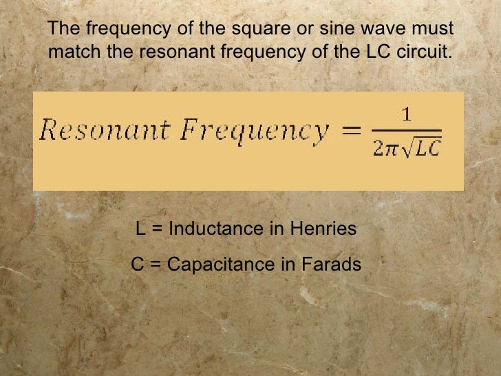 Frequency Through An Inductor L And Capacitor C Tank Circuit