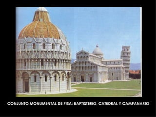 CONJUNTO MONUMENTAL DE PISA: BAPTISTERIO, CATEDRAL Y CAMPANARIO 