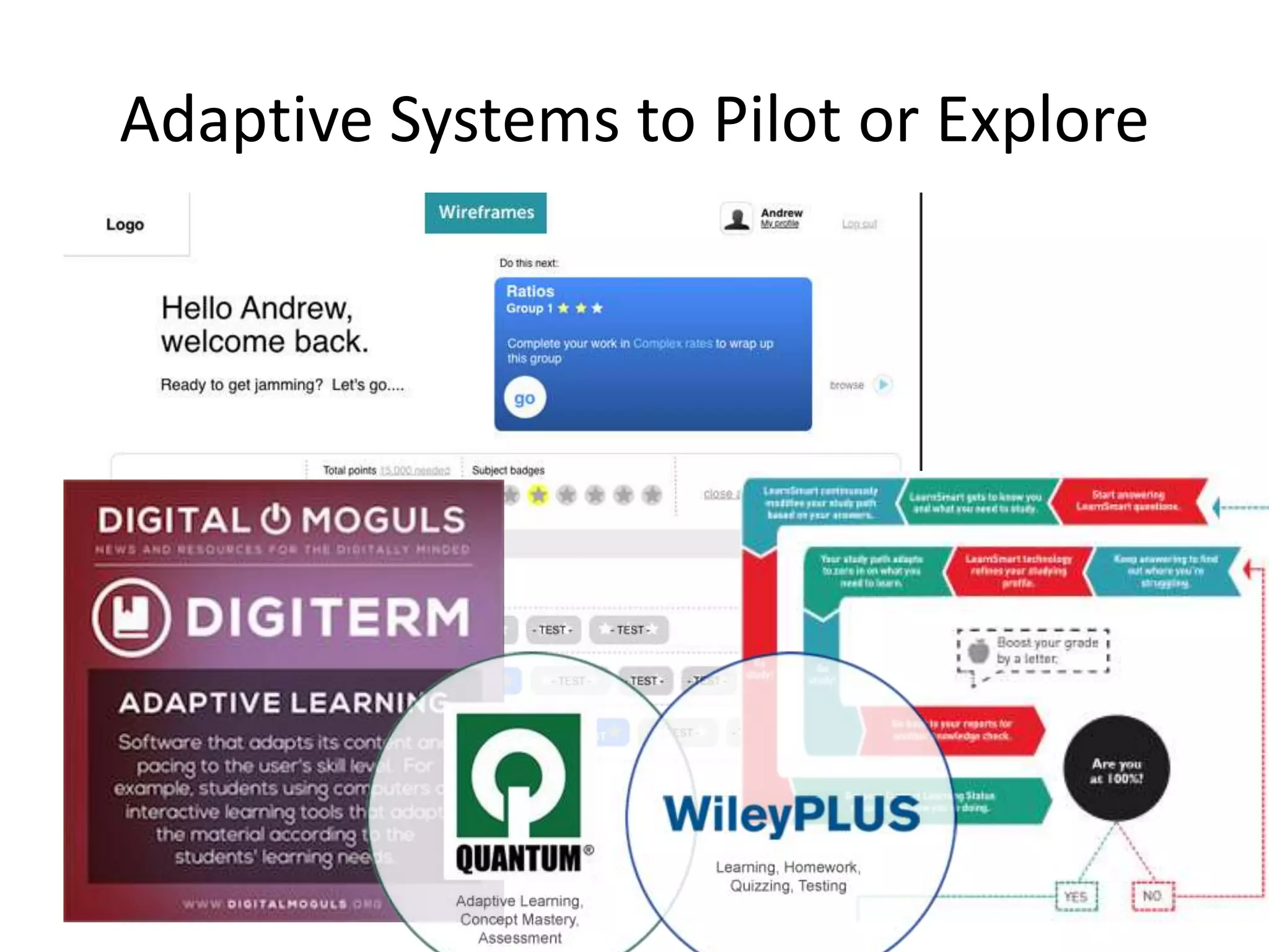 Adaptive Systems to Pilot or Explore

 