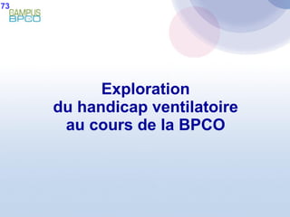 Exploration du handicap ventilatoire au cours de la BPCO 73 