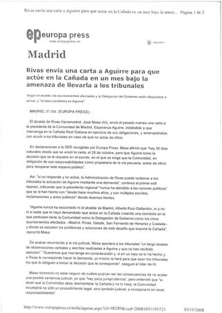 La Cañada Real en los medios