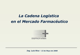 Ing. Luis Riva -  13 de Mayo de 2008 La Cadena Logística  en el Mercado Farmacéutico 