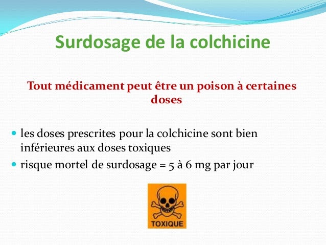La colchicine dans le traitement de la fievre La colchicine dans le traitement de la fievre