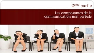 9
2eme partie
Les composantes de la
communication non verbale
 