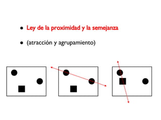 Ley de la proximidad y la semejanza (atracción y agrupamiento)‏ 