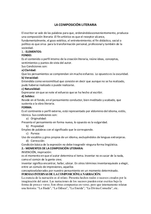 La composiciónliteraria La composiciónliteraria