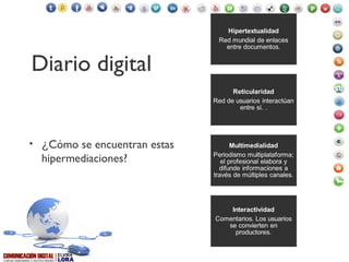 Diario digital
• ¿Cómo se encuentran estas
hipermediaciones?
 