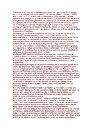La Cratividad Y El Aprendizaje