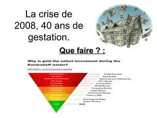 La crise de 2008, 40 ans de gestation. Que faire ? : 