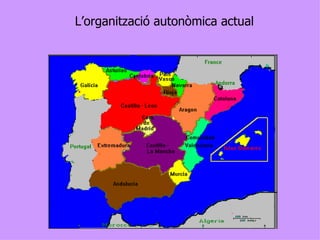 L’organització autonòmica actual 