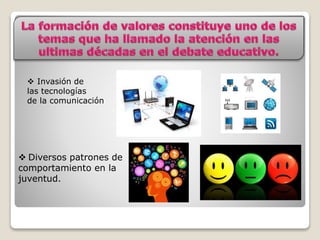  Diversos patrones de
comportamiento en la
juventud.
 Invasión de
las tecnologías
de la comunicación
 