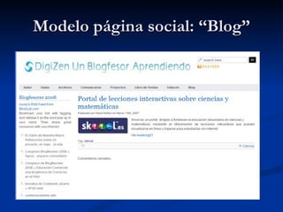 Modelo página social: “Blog” 