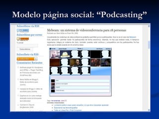 Modelo página social: “Podcasting” 