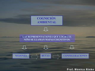 COGNICIÓN  AMBIENTAL LAS REPRESENTACIONES QUE LOGRA EL NIÑO SE LLAMAN MAPAS COGNITIVOS. CONFIGURACIONES RUTAS MOJONES 