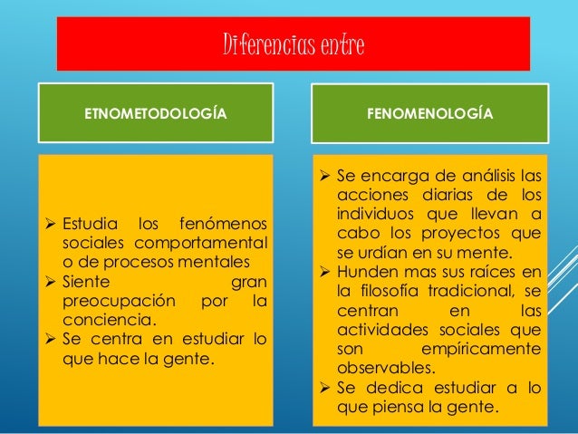 La etnometodología y la fenomenologia