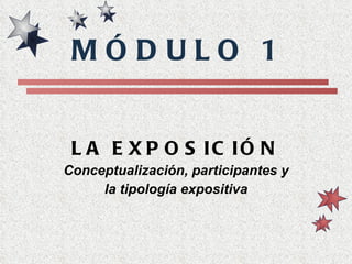 LA EXPOSICIÓN Conceptualización, participantes y la tipología expositiva MÓDULO 1 