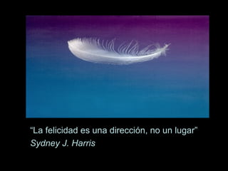 “ La felicidad es una dirección, no un lugar” Sydney J. Harris 