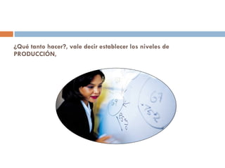 ¿Qué tanto hacer?, vale decir establecer los niveles de PRODUCCIÓN,   