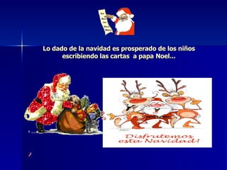 Lo dado de la navidad es prosperado de los niños escribiendo las cartas  a papa Noel... 