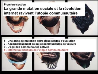 Première section
La grande mutation sociale et la révolution
internet ravivent l’utopie communautaire




1 - Une crise de...