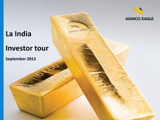 La India
Investor tour
September 2013

 