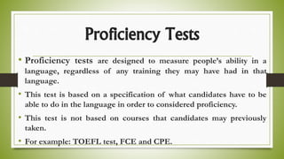 Language Assessment : Kinds of tests and testing | PPT
