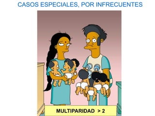 CASOS ESPECIALES, POR INFRECUENTES
MULTIPARIDAD > 2
 