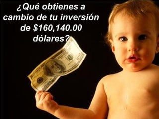 ¿Qué obtienes a cambio de tu inversión de $160,140.00 dólares? 