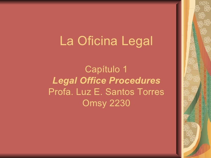 oficina legal la oficina legal cap 1 oficina legal la oficina legal cap 1