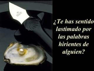 ¿Te has sentido lastimado por las palabras hirientes de alguien? 