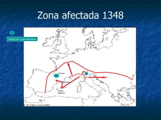 Zona afectada 1348 Zones poc o gens afectades Pirineus Milà Palma Mallorca Barcelona 