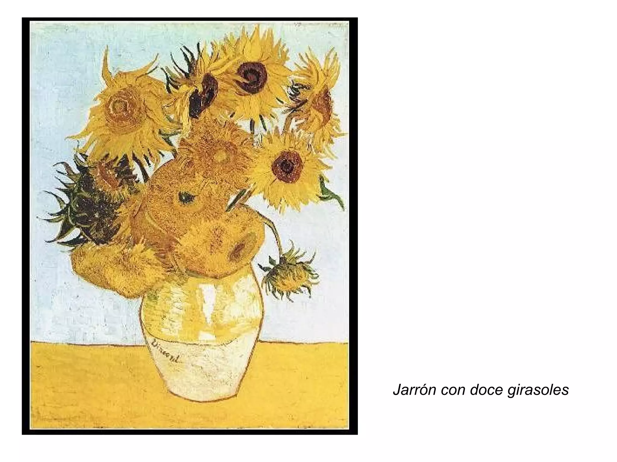 Jarrón con doce girasoles   