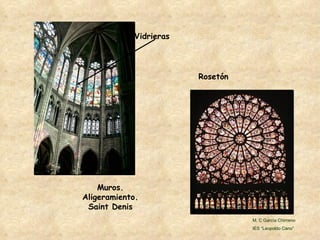 Muros. Aligeramiento. Saint Denis Vidrieras Rosetón M. C García Chimeno IES “Leopoldo Cano” 