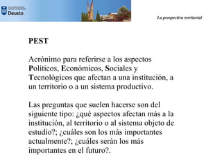 La Prospectiva Territorial