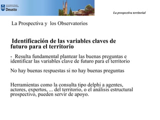 La Prospectiva Territorial