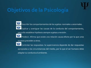 Objetivos de la Psicología