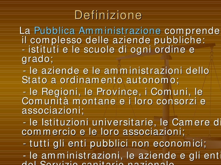 La Pubblica Amministrazione