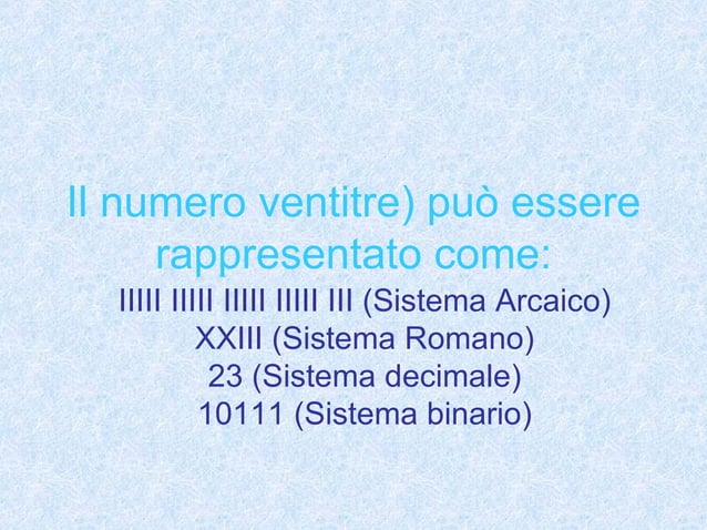 La rappresentazione dei numeri | PPT