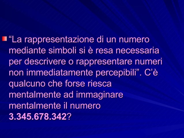 La rappresentazione dei numeri | PPT